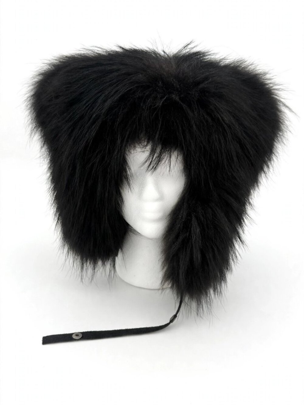 Black Fox Fur Trapper Hat